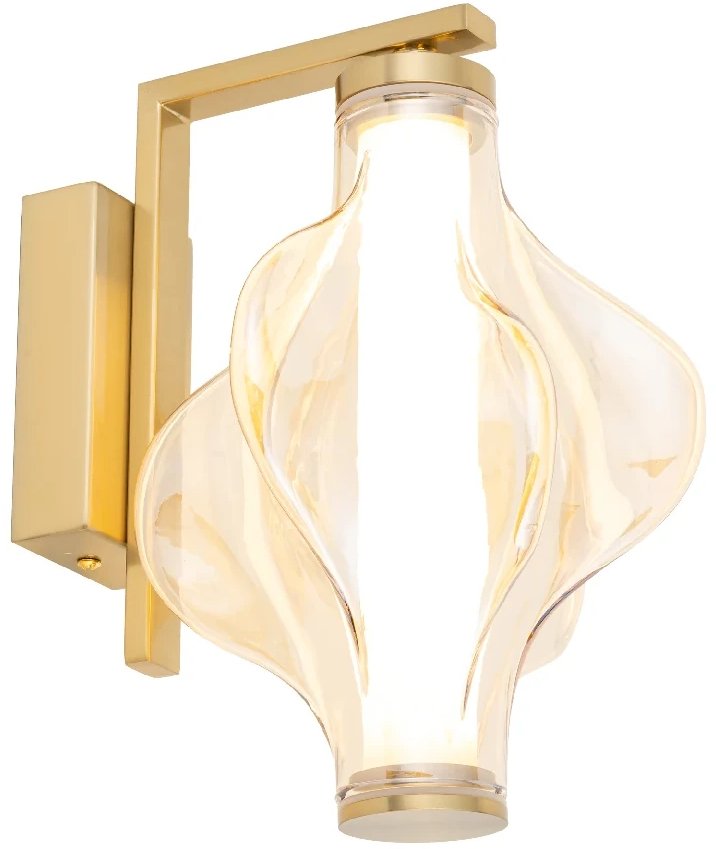 Kinkiet ścienny glamour do przedpokoju Elva 18218 LED 8W 3000K bursztynowy