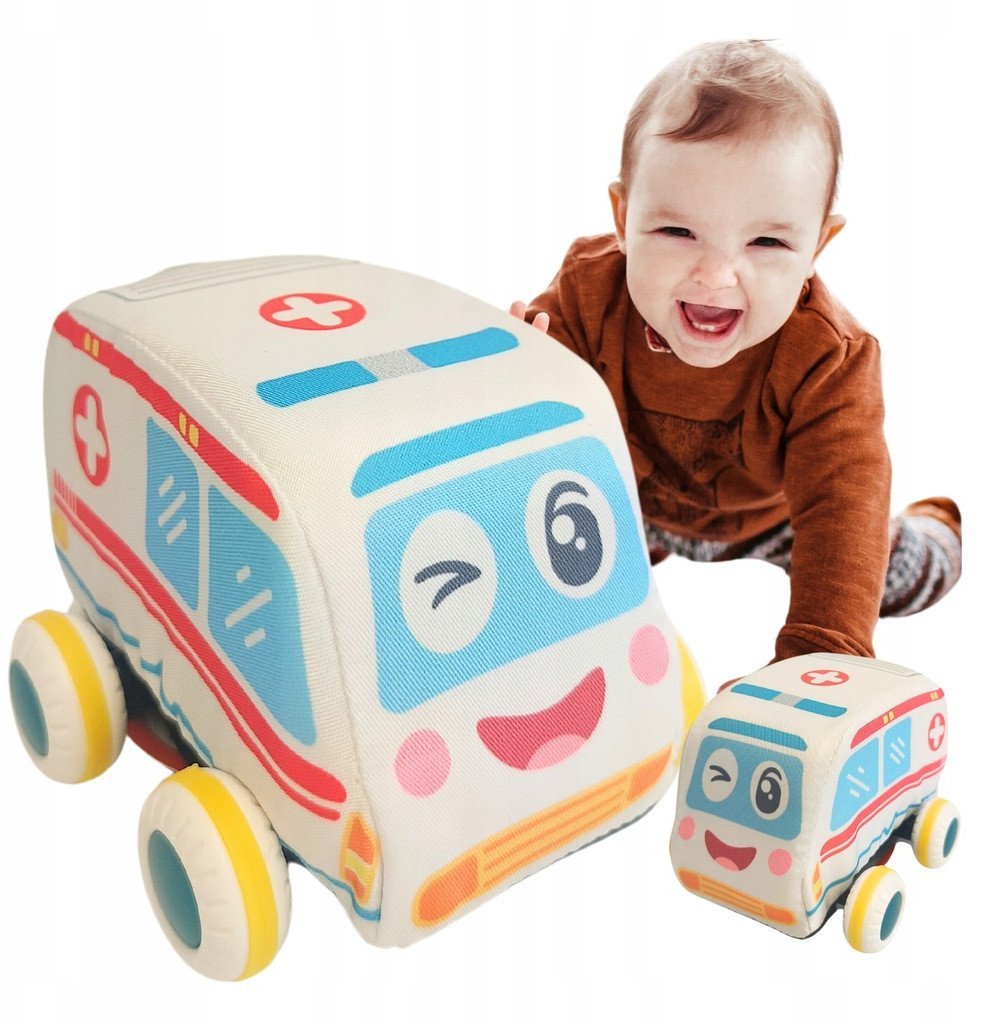 Miękkie auto karetka miękki samochód nauka raczkowania pojazd napęd