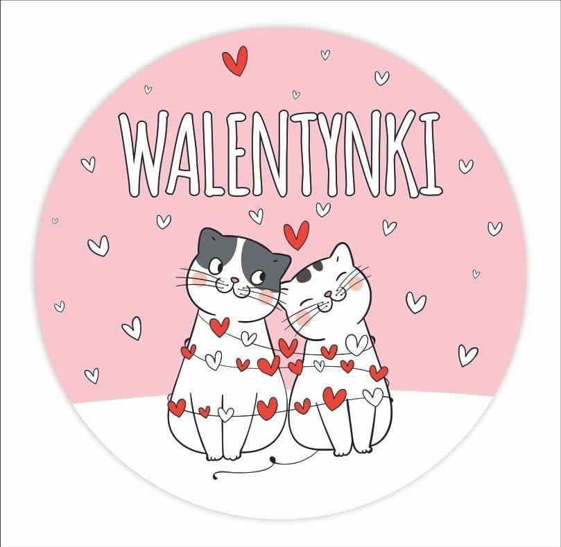LearnHow Naklejki okolicznościowe - Walentynki Kociaki 24sz