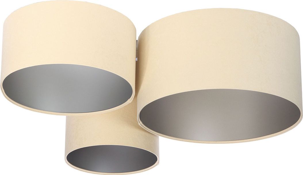 Lampa sufitowa Lumes Kremowo-srebrna welurowa plafoniada - EXX32-Nomis