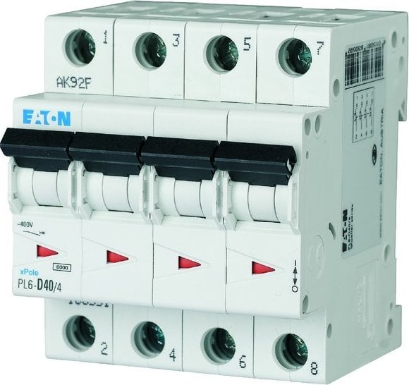 Eaton Wyłącznik nadprądowy 4P B 40A 6kA AC PL6-B40/4 166502