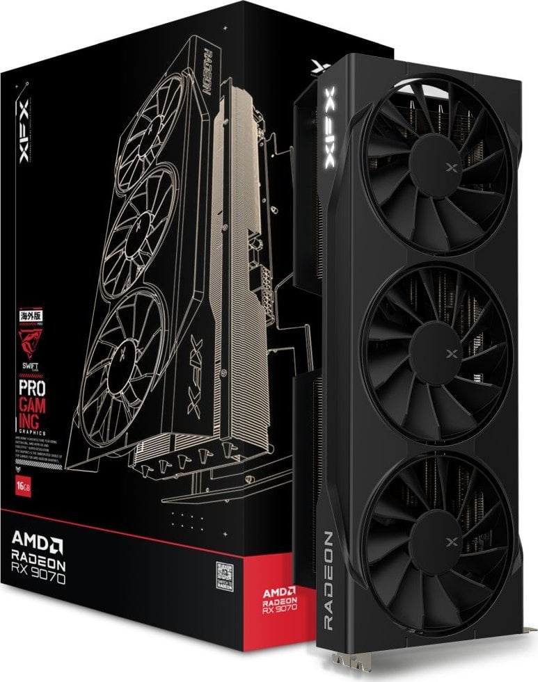 Karta graficzna XFX Swift Radeon RX 9070 OC Triple Fan Gaming 16GB GDDR6 (RX-97SWFB3B9)