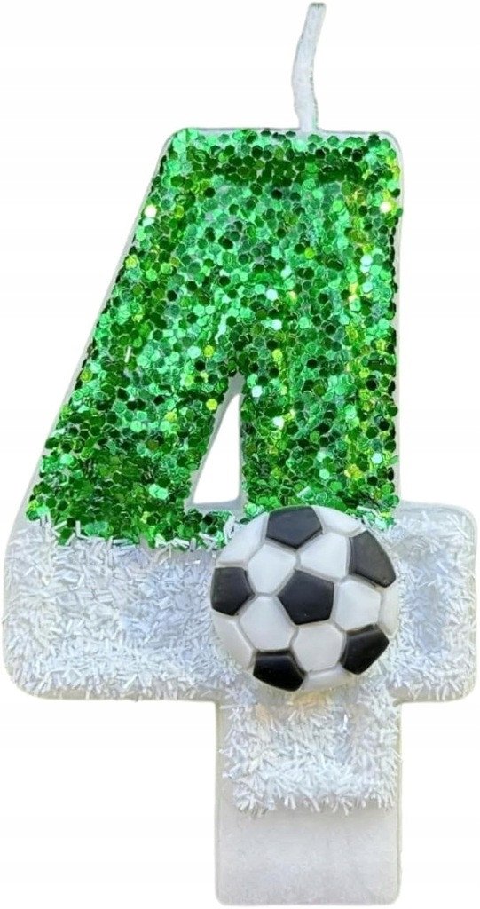 Świeczka Na Tort Piłka Nożna Urodzinowa Świeczki na Urodziny CYFRA 4