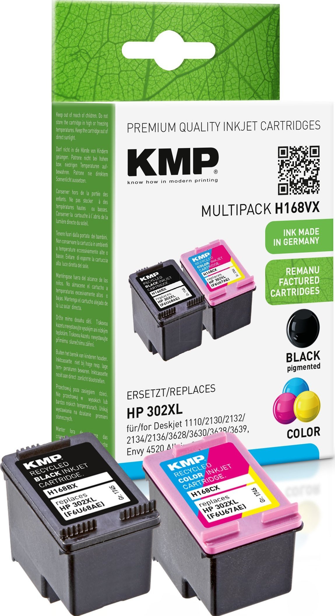 Tusz KMP KMP H168VX Promo Pack BK/Color comp. with HP F6T68AE/F6U67AE