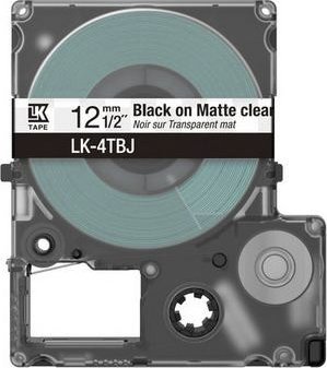 EPSON Matte Tape Clear/Black 12mm 8m LK-4TBJ