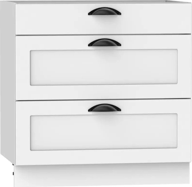 Elior Dolna szafka kuchenna z szufladami biała - Pergio 18X 80 cm