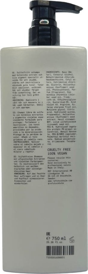 REF Ref Stockholm, Cool Silver, Sulfates-Free, Hair Conditioner, Neutralising Warm Tones, 750 ml Unisex