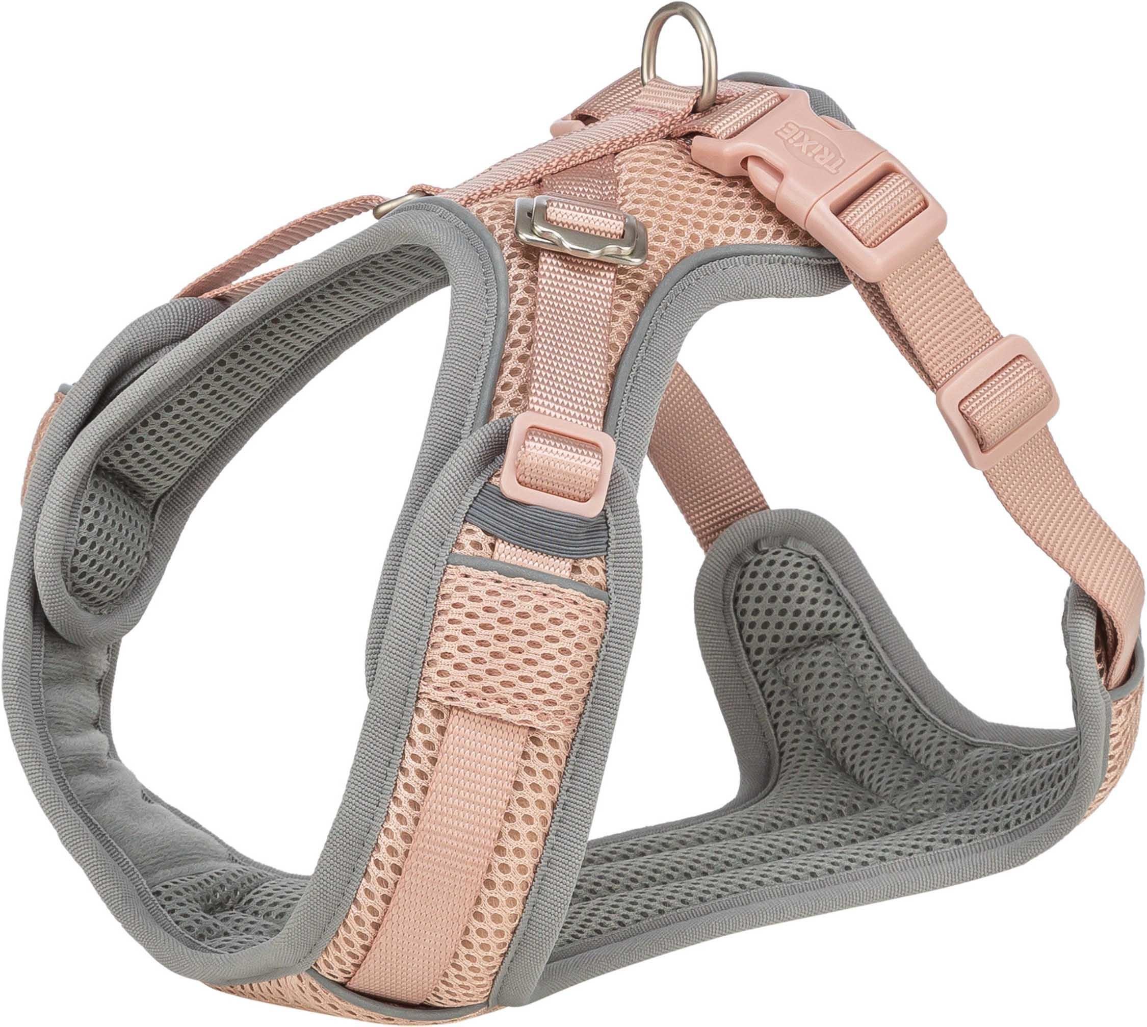 Trixie Premium FlexMesh harness, różowy, L: 63–92 cm/25 mm, dostosowane do mopsów i buldogów