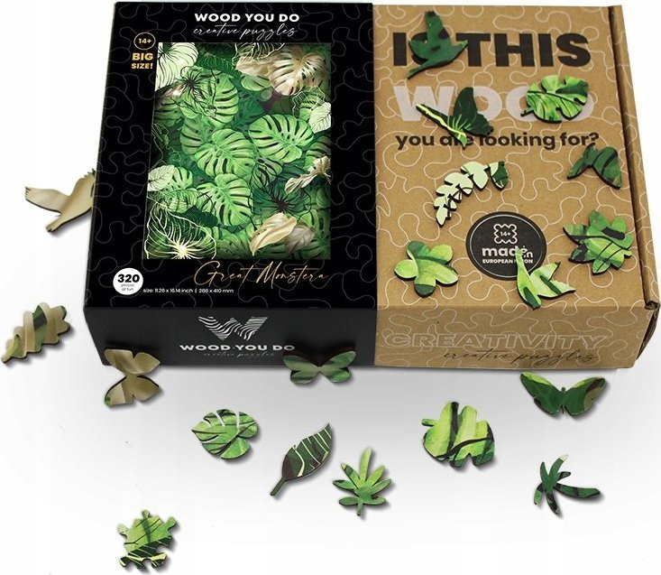WOOD YOU DO PUZZLE DREWNIANE KWIATY EKO UKŁADANKA MONSTERA 320