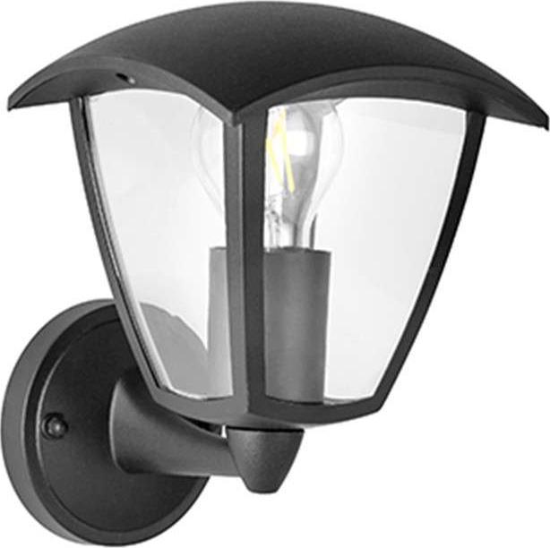 Kinkiet Polux Zewnętrzna LAMPA ścienna IGMA 311863 Polux metalowa OPRAWA elewacyjna retro outdoor IP44 czarna przezroczysta