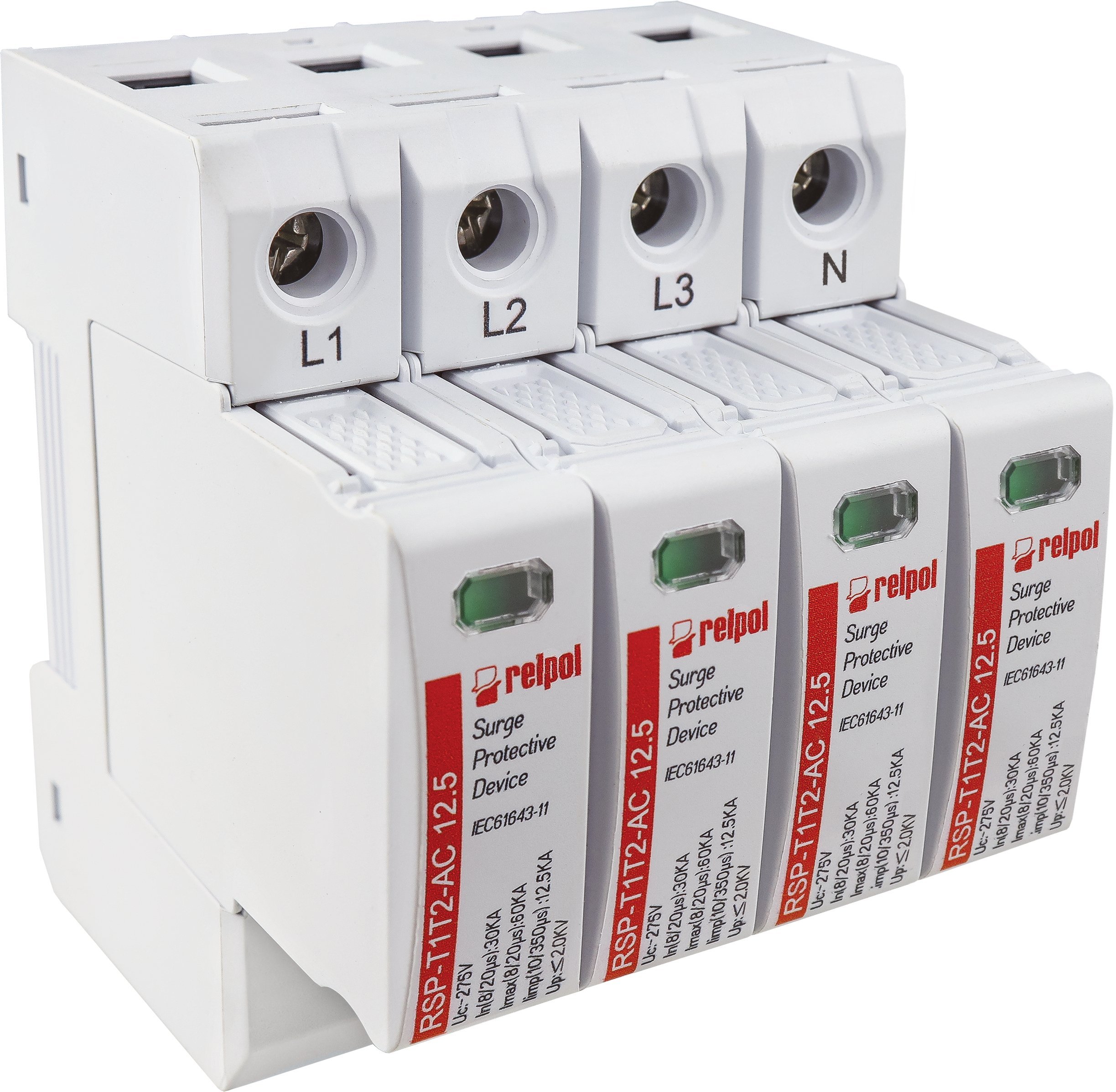 Ogranicznik przepięć Typ T1+T2 12,5kA 4P 275V AC RSP-T1T2-AC 12.5/4P 2617122