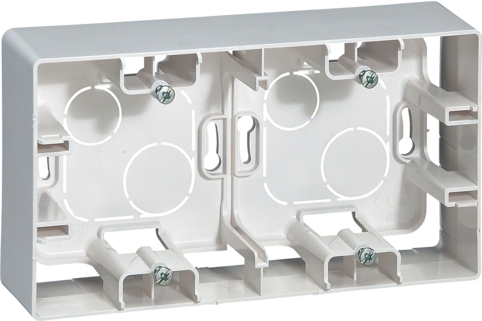Legrand Puszka osprzęt natynkowe 4 x 4mm2 159.5mm 88.5 x 40mm IP44 biały podwójna biała (664799)