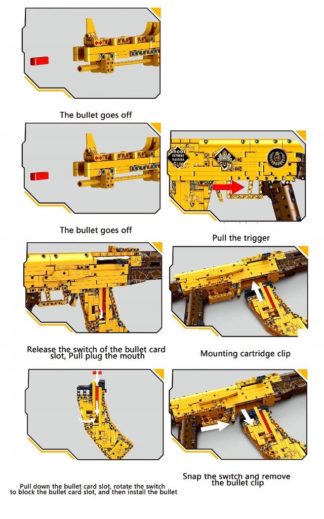 Ruchome klocki Konstrukcyjne Karabin AK47 1548 elementów