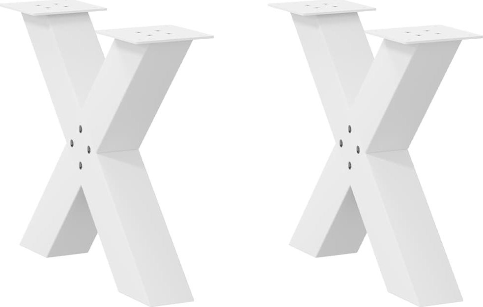 Nogi do stolika kawowego, 2 szt., białe, 50x(42-43) cm, stal