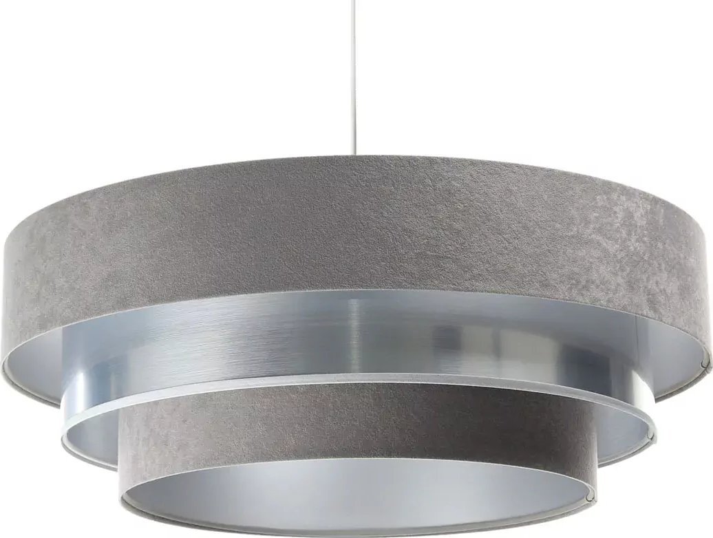 Lampa wisząca Lumes Szaro-srebrna okrągła lampa wisząca nad stół - S454-Vrasa