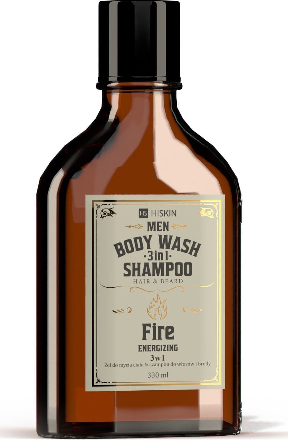 HiSkin Men Whisky Żel do mycia ciała i szampon do włosów i brody 3w1 - Fire 330 ml