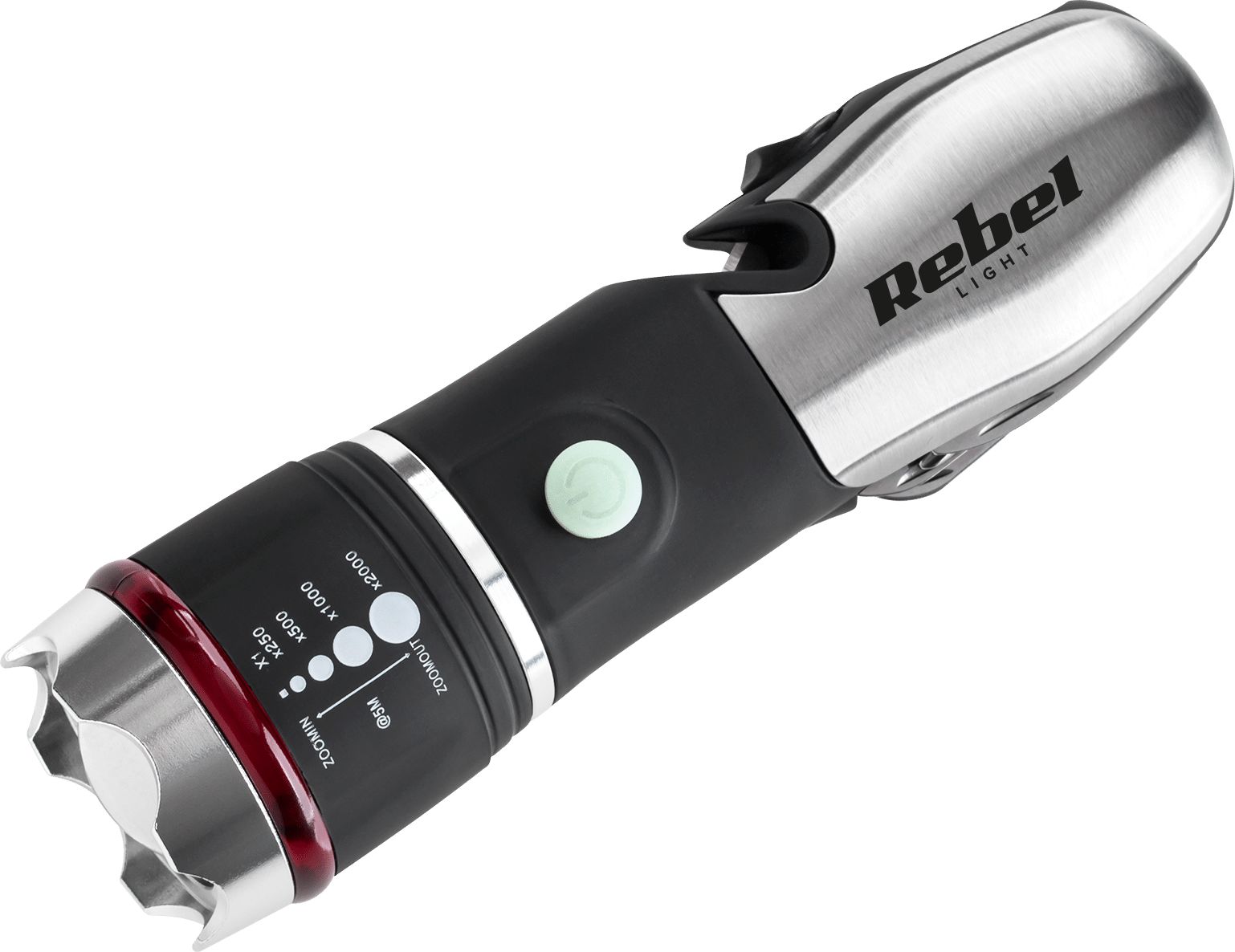 Latarka Rebel Latarka samochodowa wielofunkcyjna Rebel z nożem i młotkiem bezpieczeństwa