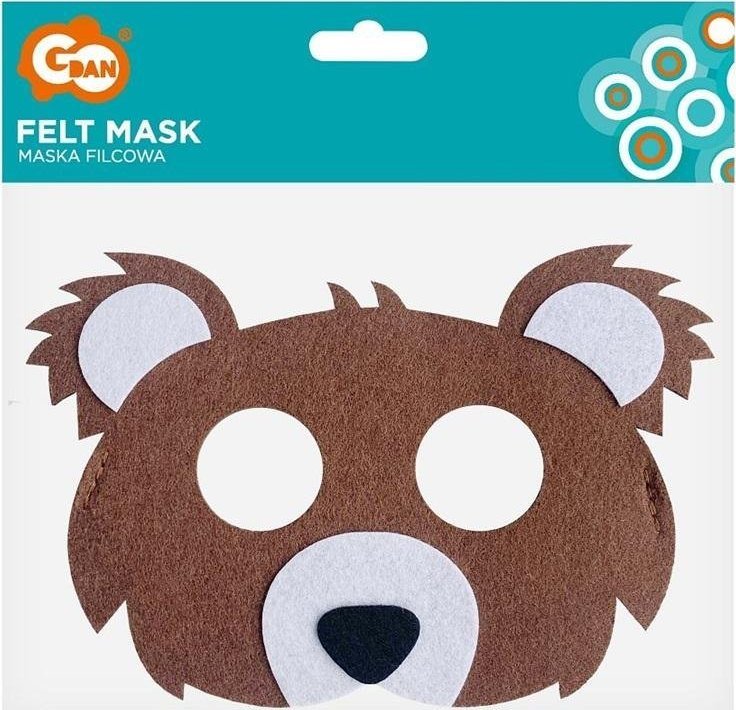 GoDan Maska filcowa miś 18x12cm