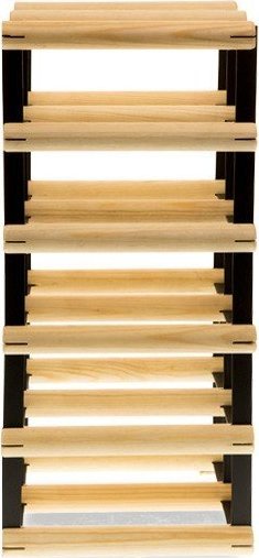 Wamar-Sosenka Regał na wino Stojak na 10 Butelek Szklanych/ PET RW-8/ 2x5 Surowy Naturalny Metal + Drewno RW-8-2X5-10