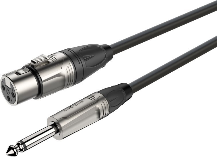 Kabel Roxtone ROXTONE DMXJ210L1 kabel mikrofonowy 1m wtyk XLR - wtyk jack mono 6,3mm