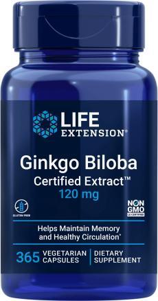 Life Extension Ginkgo Biloba Certified Extract 120 mg 365 kaps. Life Extension