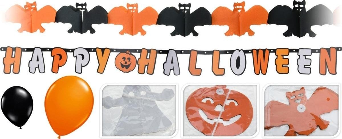 Christmas decoration ZESTAW DEKORACYJNY HAPPY HALLOWEEN 14 ELEMENTÓW