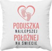 Koszulkowy Poduszka najlepszej położnej na świecie - poduszka z nadrukiem