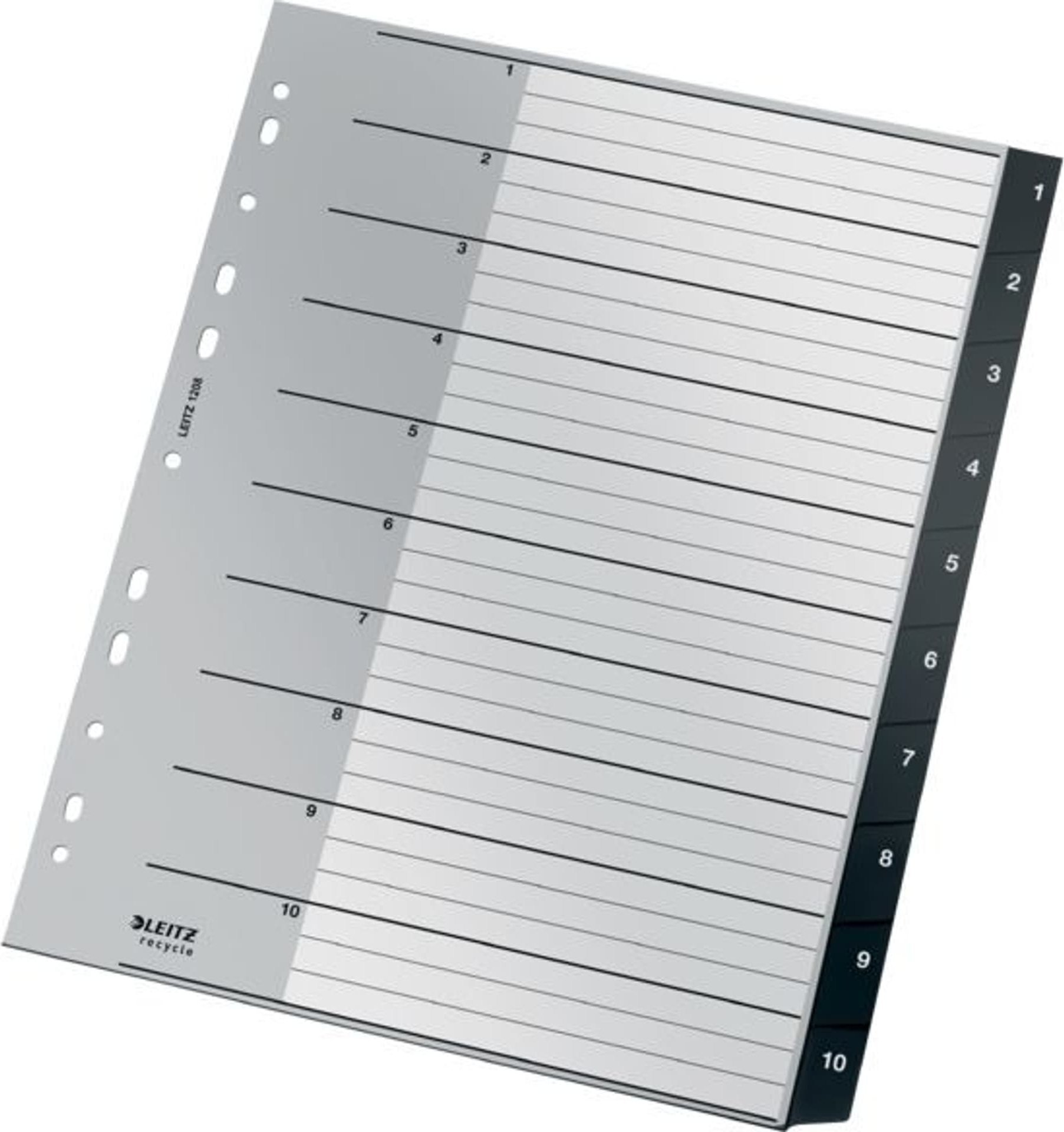 Leitz Przekładki Recycle* 1 - 10, A4, PP, czarne 12080000