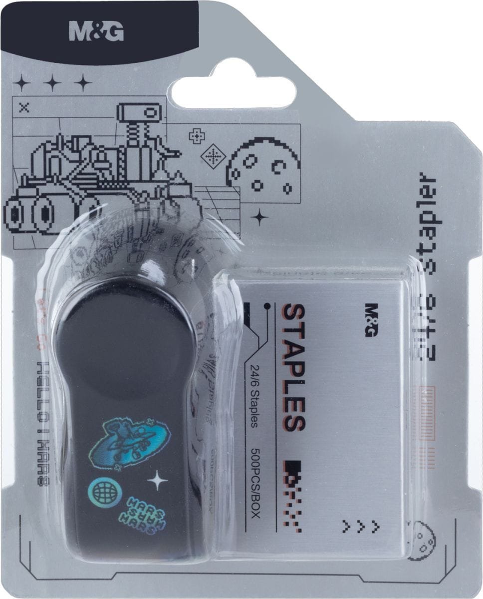 Zszywacz mini Hello Mars zszywki 24/6 20 kartek głębokość zszywania 35mm MG