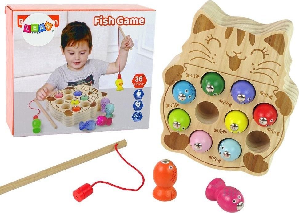 Lean Sport Drewniana gra zręcznościowa łowienie rybek