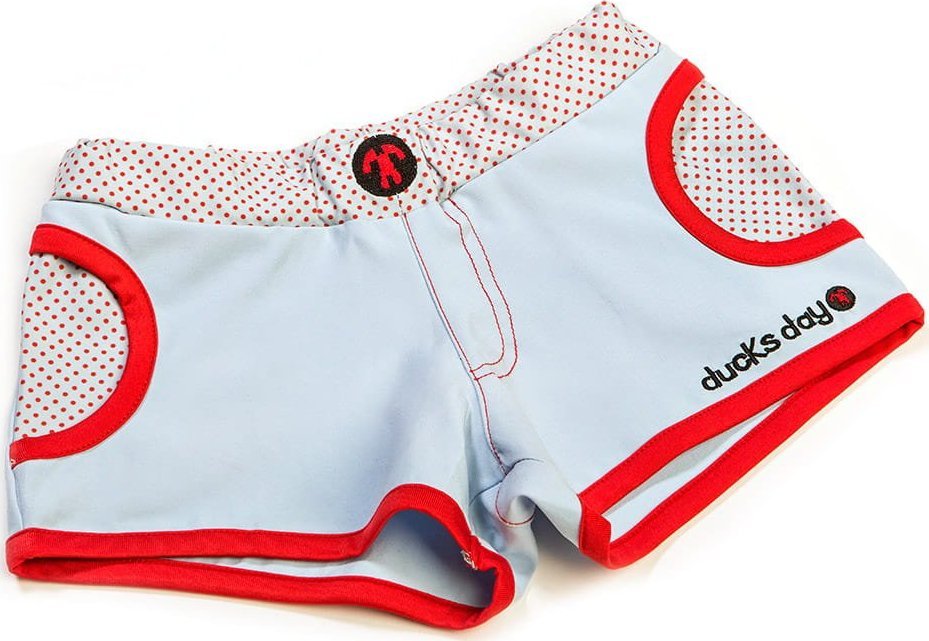 DucKsday Szorty plażowe, spodenki kąpielowe dla dziewczynki, blue dot, rozmiar 9-10 lat