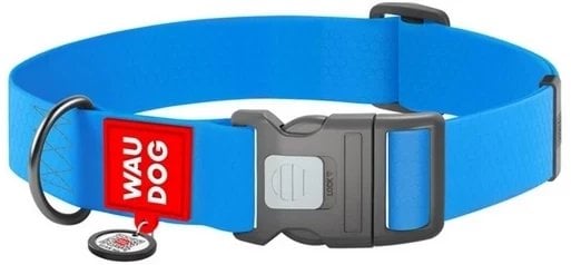 Collar Waterproof Obroża wodoodporna z QR-paszportem, plastikowy fastex, XXL 35mm/46-70cm niebieska