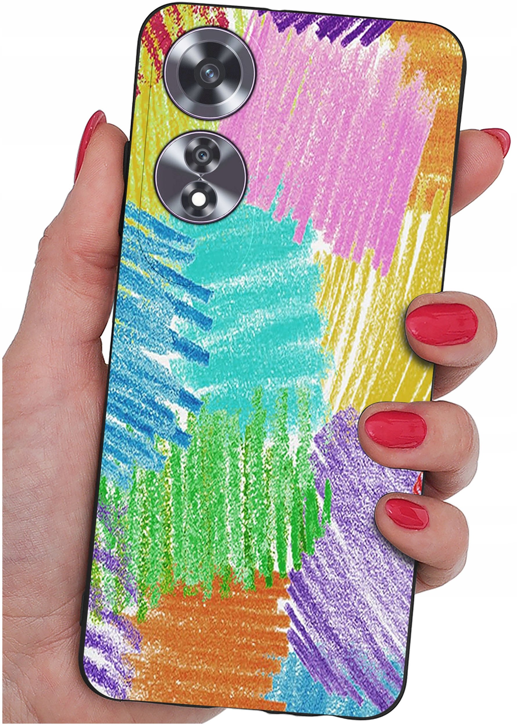 krainaGSM Etui do Oppo A60 4G wzory | SILIKONOWE MATT CASE + SZKŁO 9H