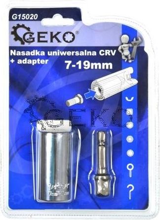 Geko nasadka uniwersalna 7-19mm + adapter (G15020)