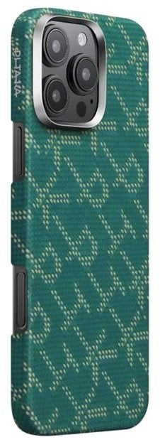 Pitaka Tactile Woven Case, PTK Green/Gold - iPhone 16 Pro