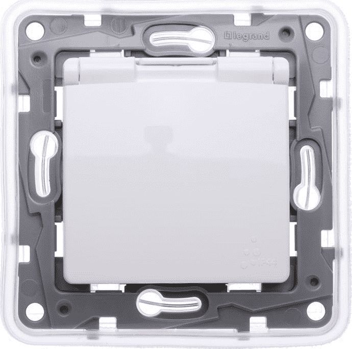 Legrand gniazdo hermetyczne Niloe IP44 z przesłonami białe (764537)