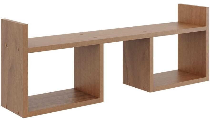 Półka wisząca, minimalistyczna, 90x18x32 cm, orzech, mat