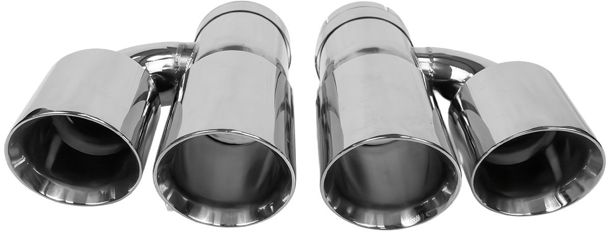 Końcówka tłumika 89mmx2 wejście 76mm Polerowana Zestaw