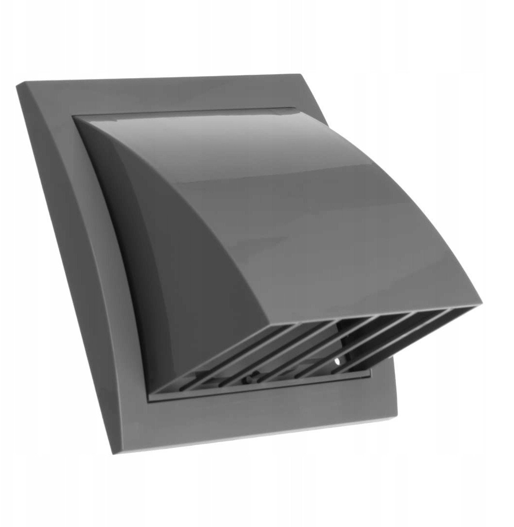 VENT. GRILLE PL. 148X153MM Ø100MM GREY