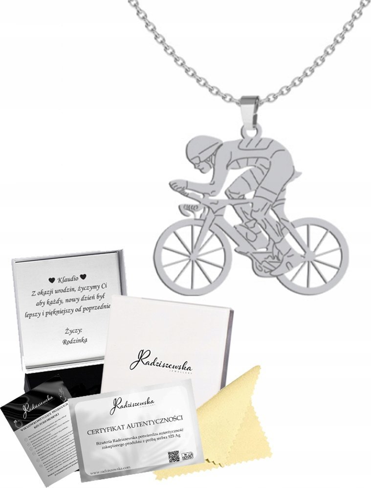 Radziszewska Jewellery BRANSOLETKA SREBRNA KOLARSTWO KOLARZ ŁAŃCUSZEK SREBRO 925 PREZENT ŻYCZENIA