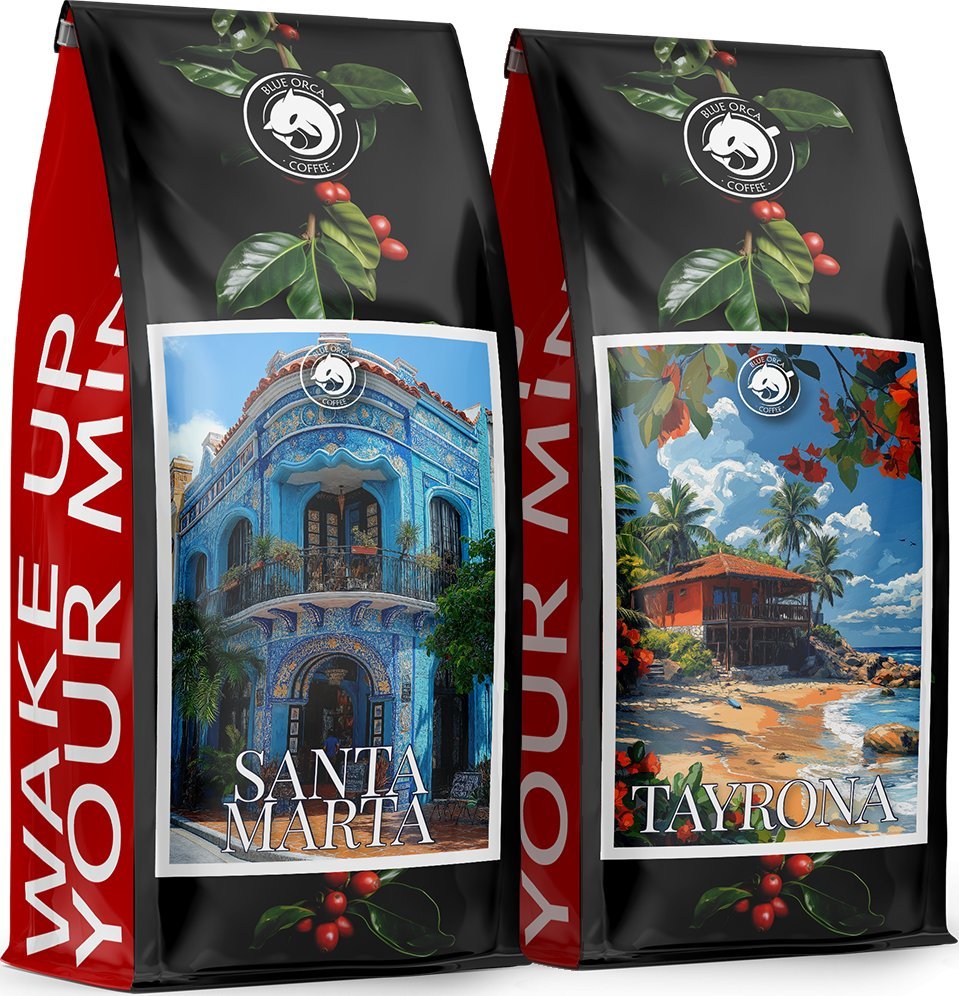 Kawa ziarnista Blue Orca Coffee Kawa ziarnista 2x1kg - SANTA MARTA + TAYRONA - 100% Arabica ŚWIEŻO PALONA