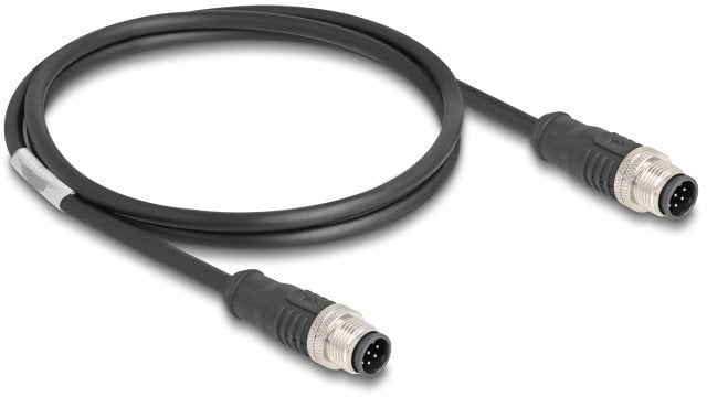 DeLOCK Kabel M12 A-coded 8 pin, męski na męski PVC, 1 m