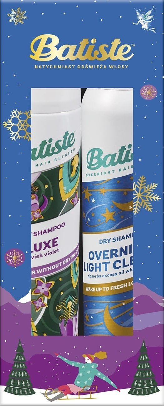 Batiste BATISTE Zestaw świąteczny (suchy szampon Luxe 200ml+Overnight Light Cleanse 200ml)
