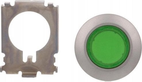 Siemens Przycisk podświetlany 30mm okrągły metal matowy zielony pierścień płaski z samopowrotem 3SU1061-0JB40-0AA0