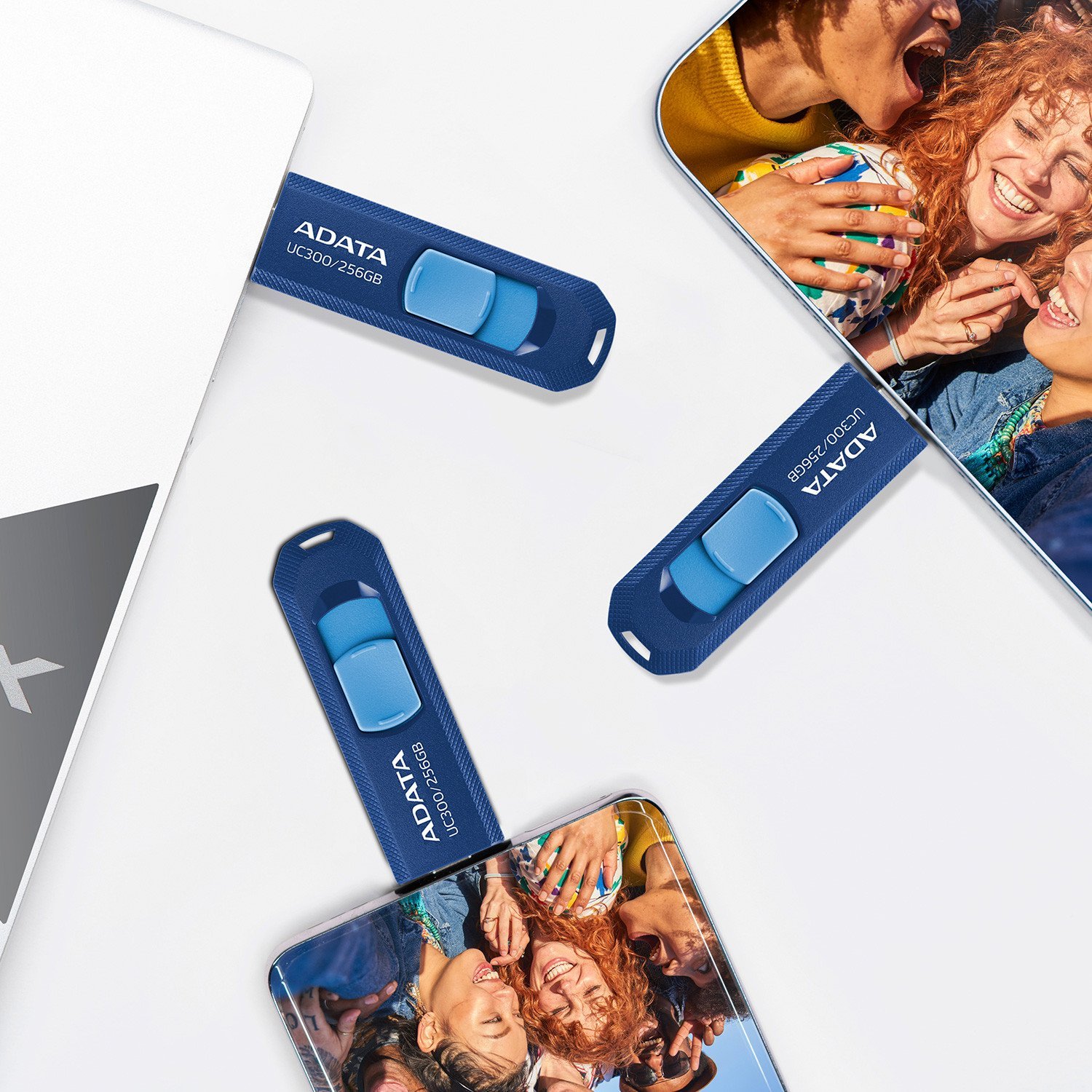 ADATA Flash Disk 256GB UC300, USB-C 3.2, modrá