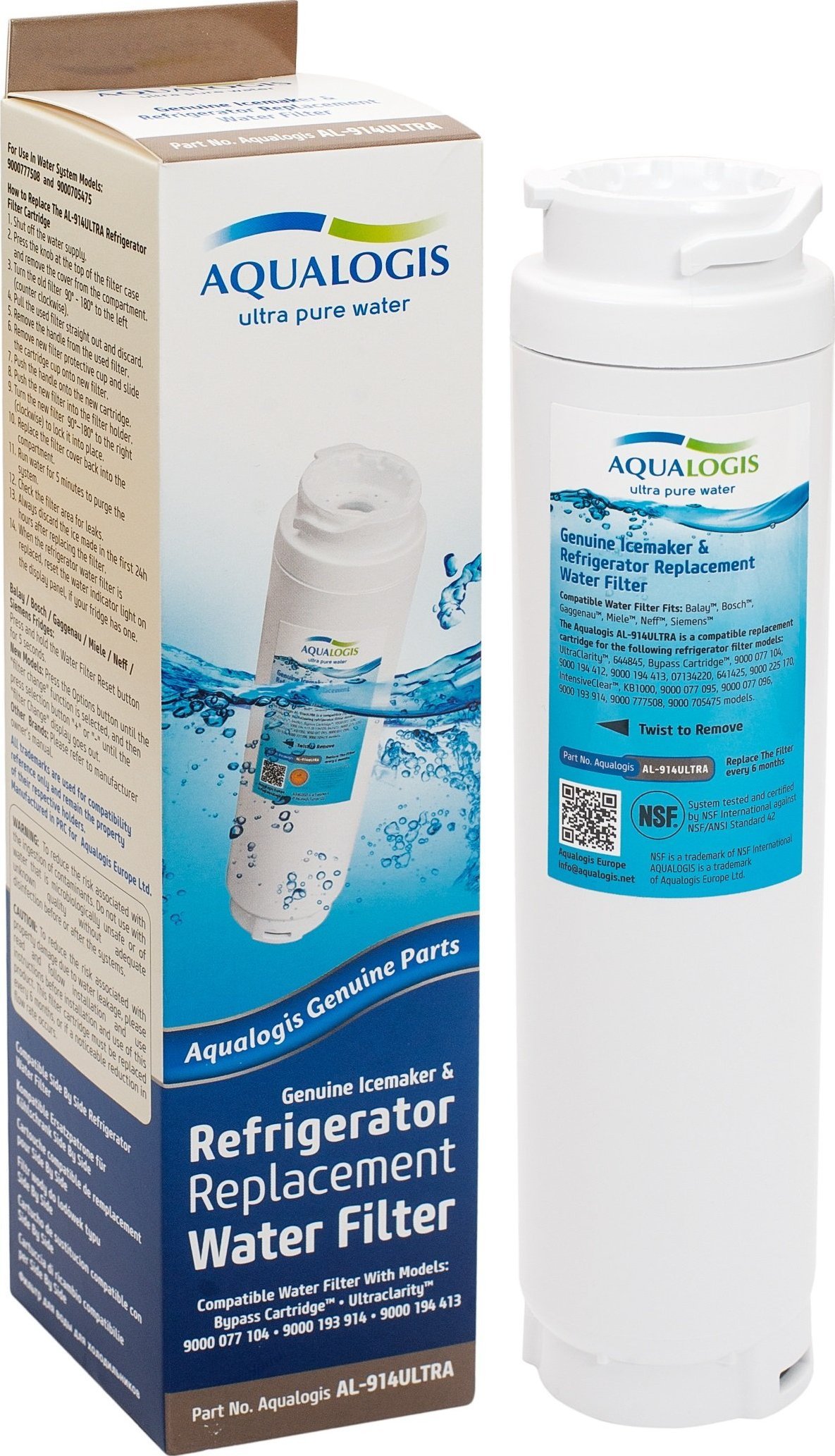 AQUALOGIS Filtr AL-914ULTRA Do Lodówki Bosch Siemens 11028820, 00740560, 11028826, Zamiennik