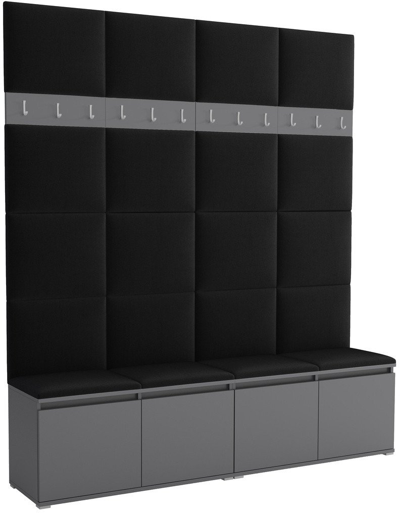 Tapicerowana garderoba Noris II - kolor antracyt + tkanina Trinity 16