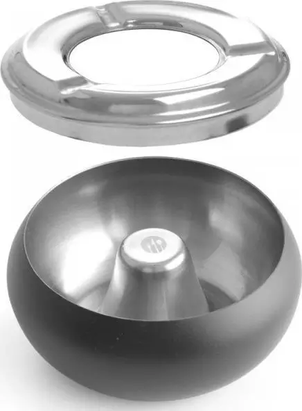 Hendi Popielniczka ze zdejmowanym rantem stal nierdzewna czarna śr. 105 mm - Hendi 440230