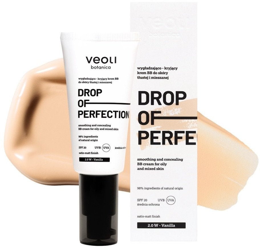 VEOLI BOTANICA_Drop Of Perfection wygładzająco - kryjący krem BB do skóry tłustej i mieszanej 2.0 W Vanilla 30ml