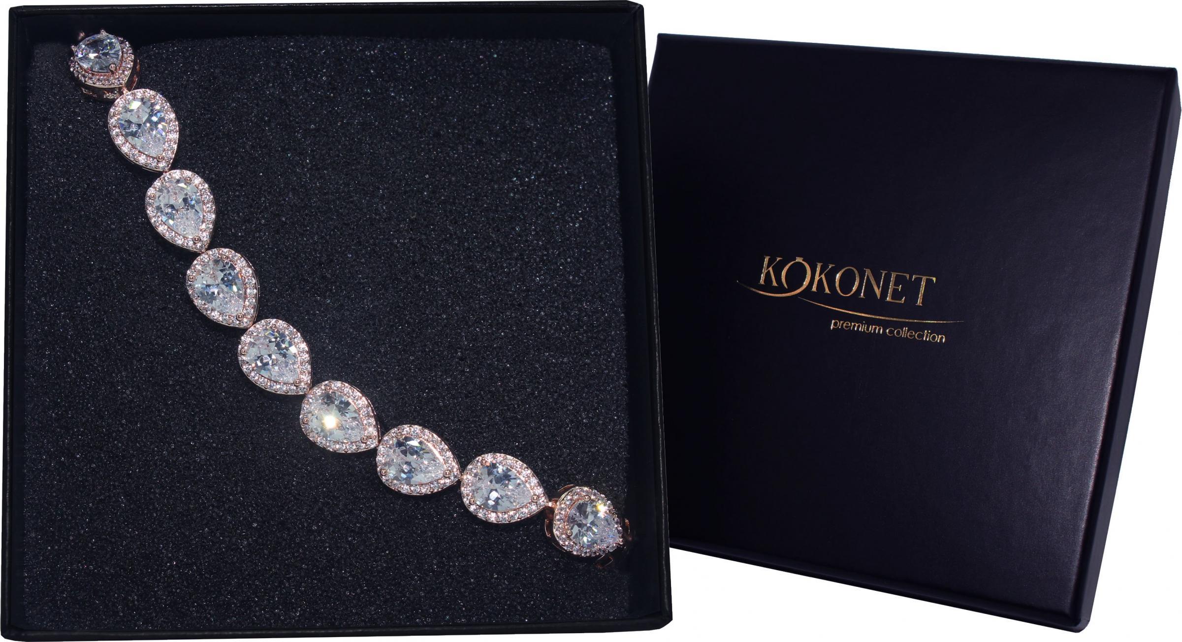 KOKONET BRANSOLETKA ślub różowe złoto swarovski KLASYCZNA